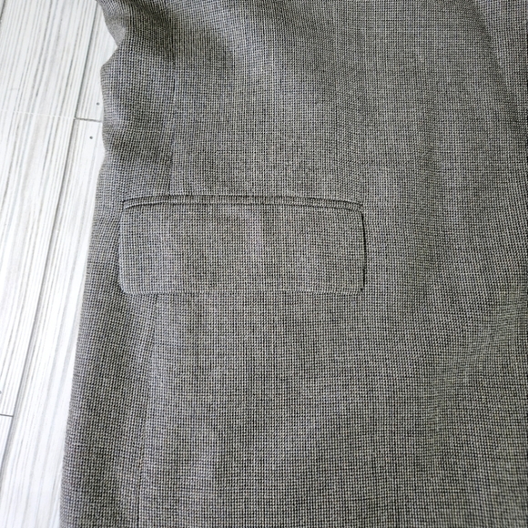 Oscar de la Renta Vintage Silk and Wool Micro Houndstooth Blazer In Gray Sz 50R - Picture 7 of 16